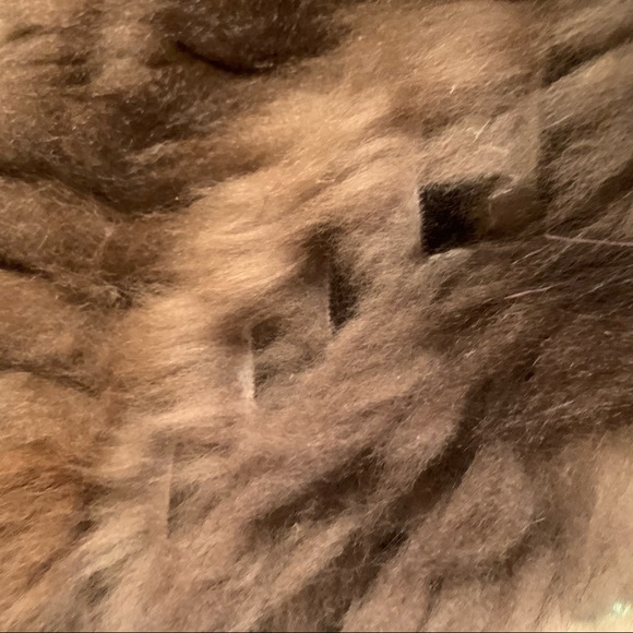 Vintage Full Length Opossum Chevron Pattern Fur Coat - Picture 7 of 14